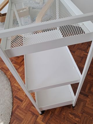 Carrito metálico blanco 3 estantes
