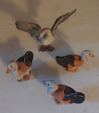4 figuras patos decorativos
