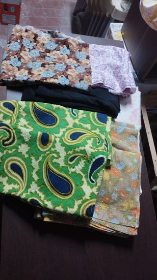 6 scampoli stoffa vintage floreale