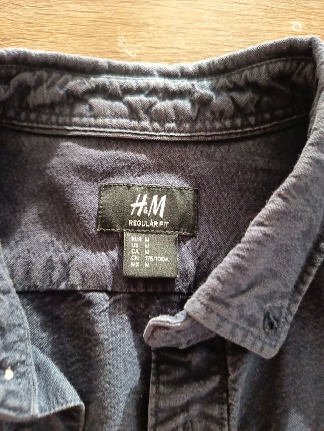 Camisa H&M azul Algodon, talla M