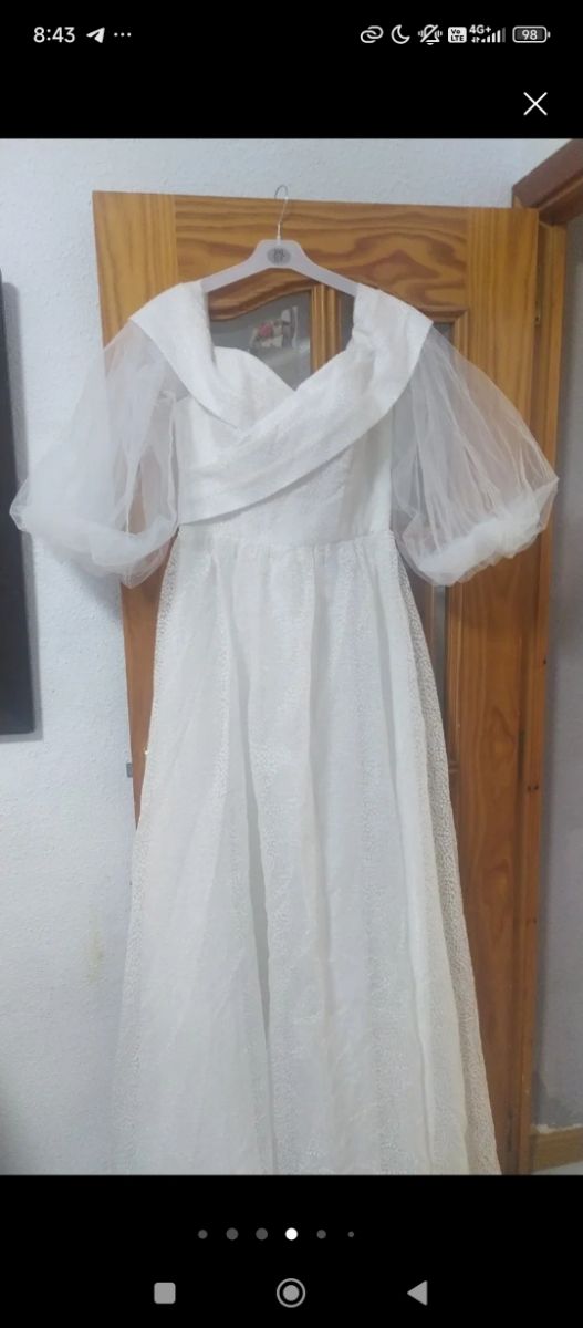 Vestido novia blanco talla 42