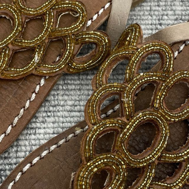 Sandali infradito pelle - oro