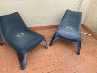 2 Sillas Jardín Plástico - Negras. 20€ dos sillas 