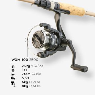 Conjunto Caña + Carrete Pesca Señuelos WXM 100 Spinning