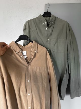 Se due Camicie uomo cammello & Verde H&M oxford 
