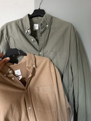 Se due Camicie uomo cammello & Verde H&M oxford 