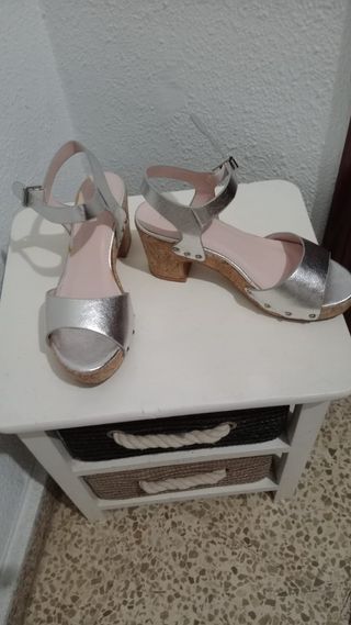 Sandalias Plataforma Plata