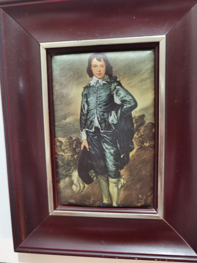 Retrato niño seda - cuadro antiguo