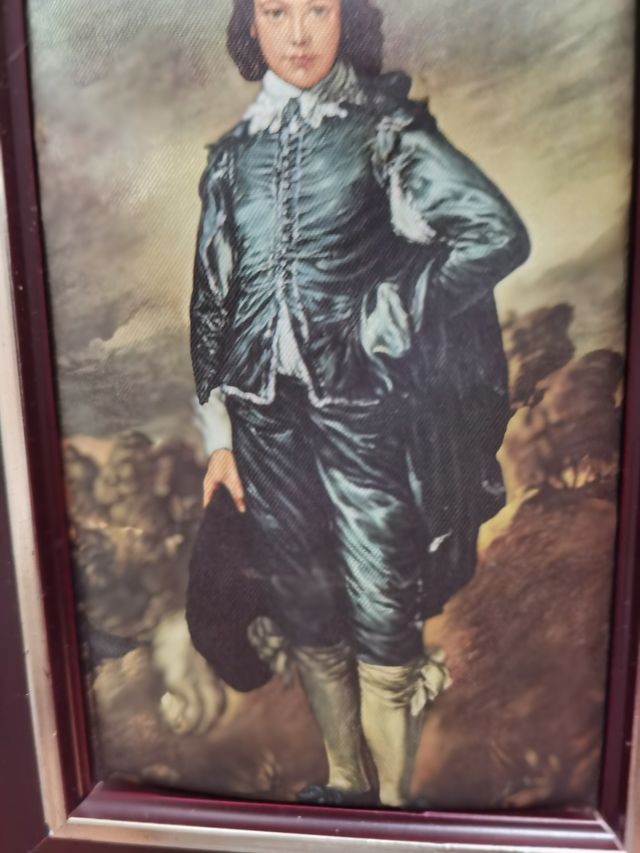 Retrato niño seda - cuadro antiguo