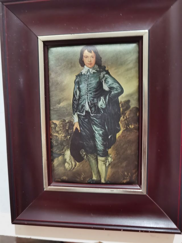 Retrato niño seda - cuadro antiguo