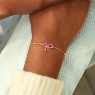 Pulsera Lazo con Circonitas - Plata 925 Baño 18k