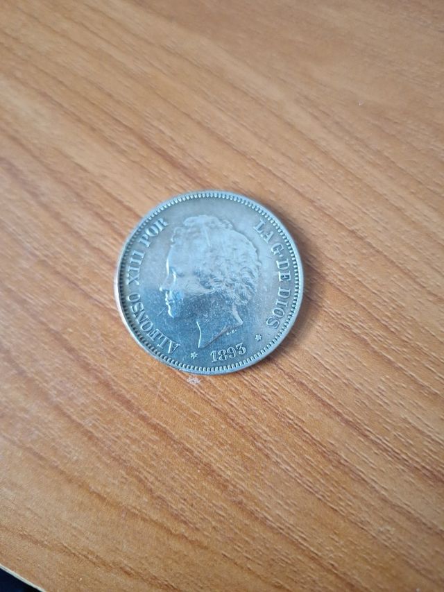 Moneda plata Alfonso XII 1893