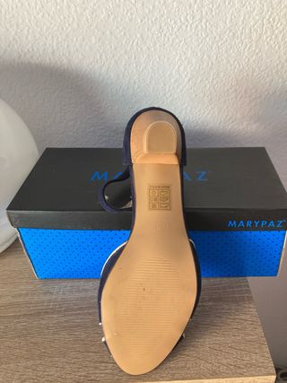 Sandalias tacón azul marino