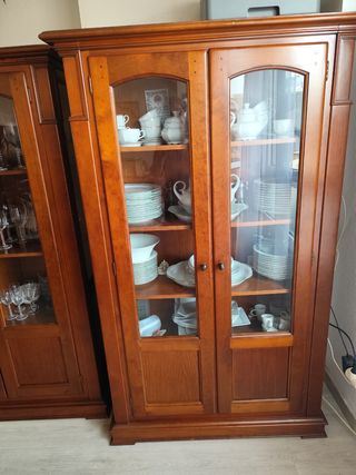 Vitrina madera maciza 2 uds