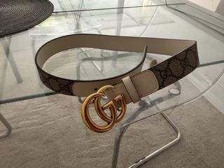 Cinturón Gucci Beige y Dorado