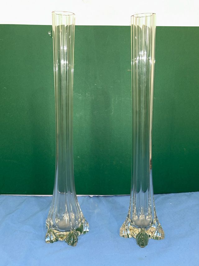 2 Violeteros cristal Art Nouveau años 50