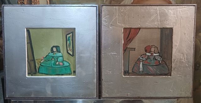 2 dipinti firmati in stile Picasso