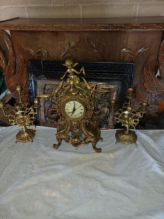 Reloj bronce candelabros