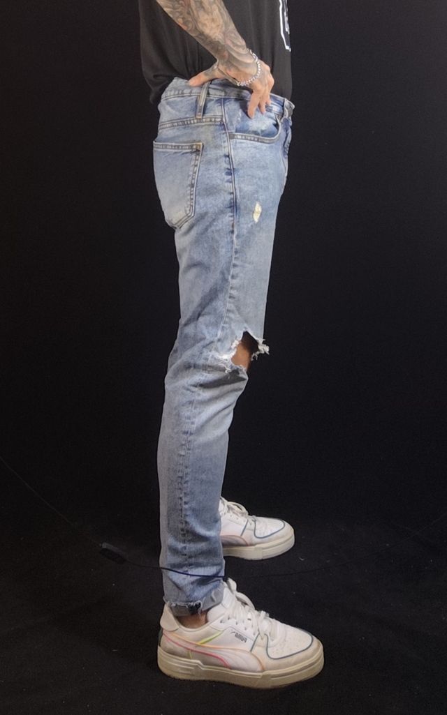 Jeans Pull&Bear Destroyed Azul Tam L