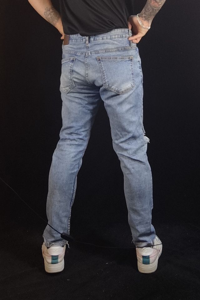 Jeans Pull&Bear Destroyed Azul Tam L