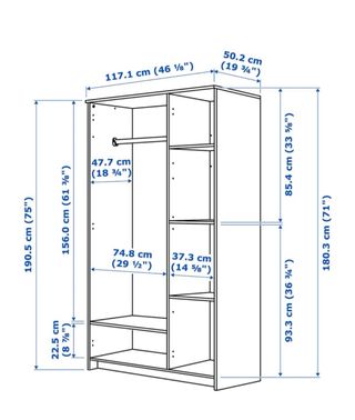 Armadio bianco a 3 ante BRIMNES