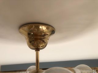 Lámpara techo cristal dorada