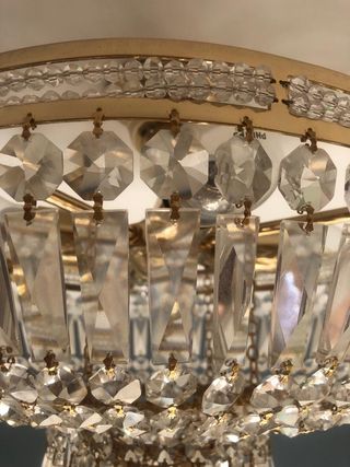 Lámpara techo cristal dorada