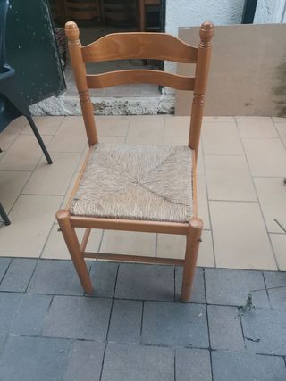 Silla madera mimbre 30 unidades