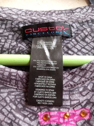 Camiseta  gris y negro manga corta Custo Barcelona