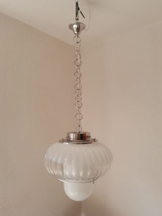 Lampadario vintage metallo vetro