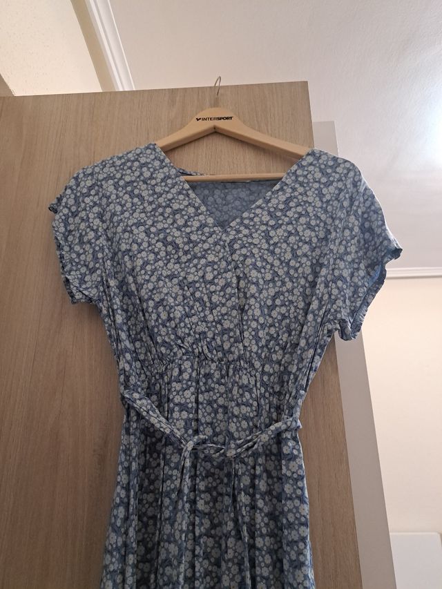 Vestido azul verano - cintura ajustada