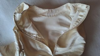 Vestido beige seda vintage