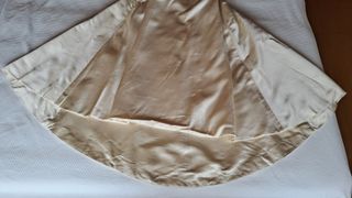 Vestido beige seda vintage