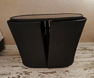 Mesa y 2 sillas ratán sintético