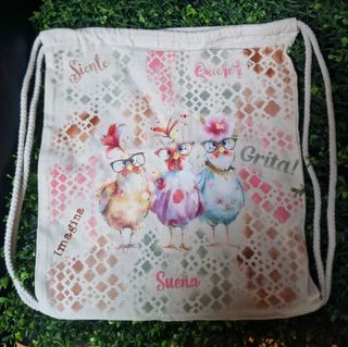 Mochila estampada pollitos