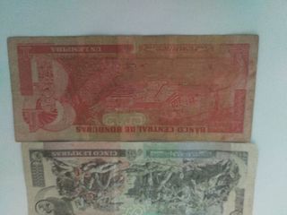 2 Billetes Honduras - 1 Lempira & 5 Lempiras