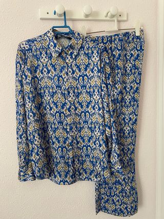 Conjunto estampado azul blanco
