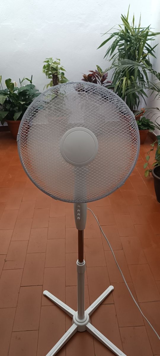 Ventilador pie blanco - Metal/Plástico