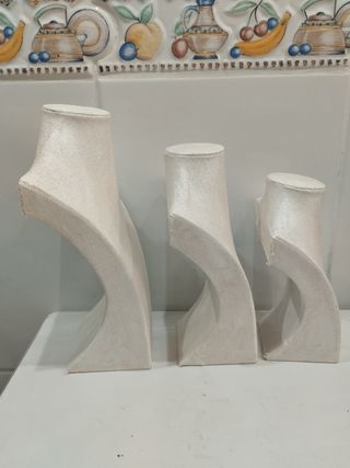 3 Bustos Exhibidores Joyas Blancos