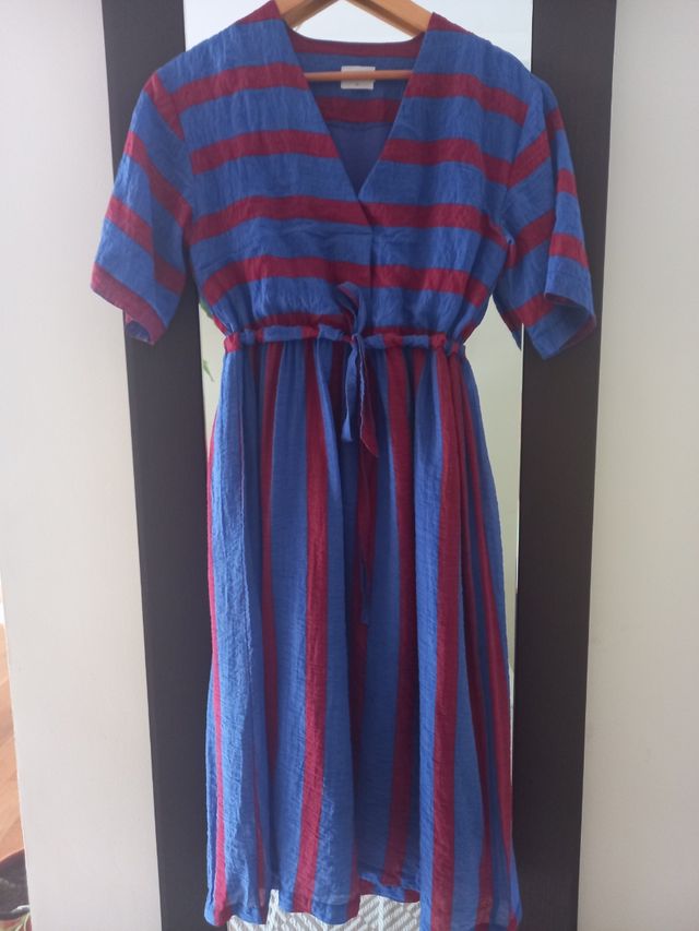 Vestido rayas Hitz azul y rojo
