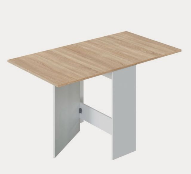 Mesa plegable blanca-madera
