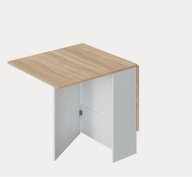 Mesa plegable blanca-madera