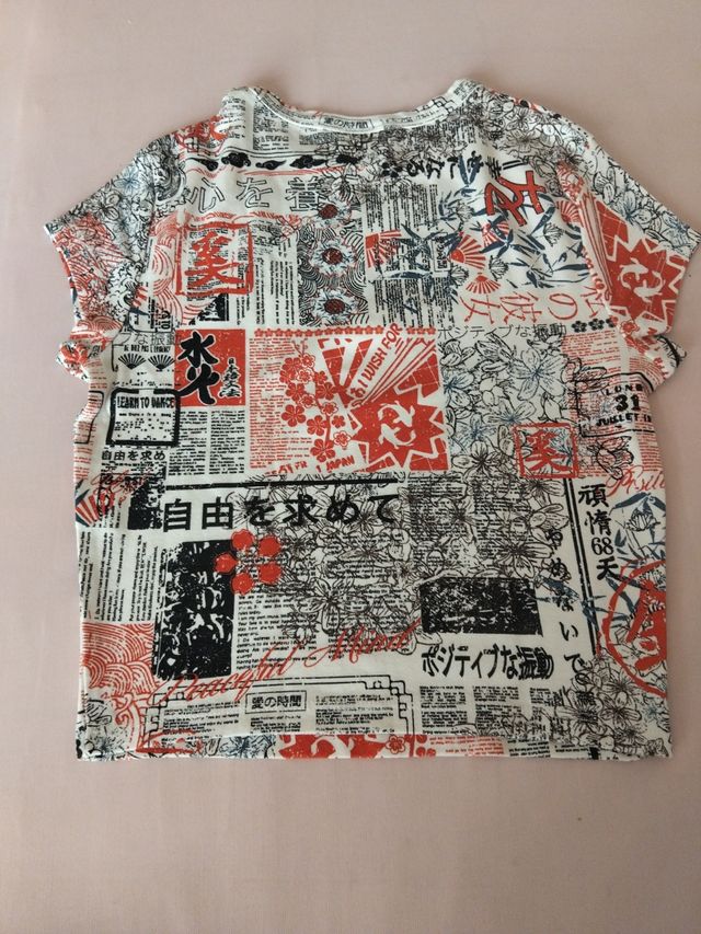 Camiseta Bershka - Top estampado