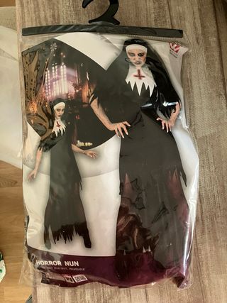 Disfraz Monja Terrorífica Halloween y máscara.