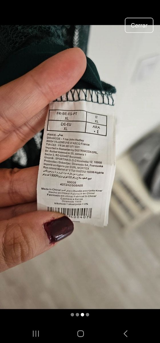 Body encaje verde - manga larga