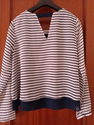 Blusa rayas Kiabi - Blanco y Azul