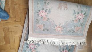 2 Alfombras Lana 100% Tejidas a Mano