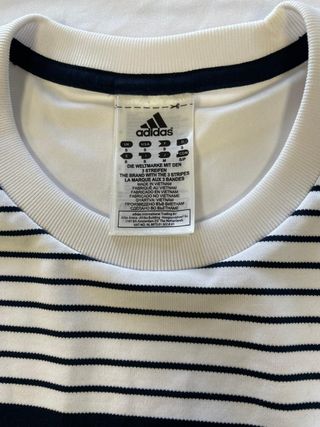 Camiseta Adidas rayas azul-blanca T.M