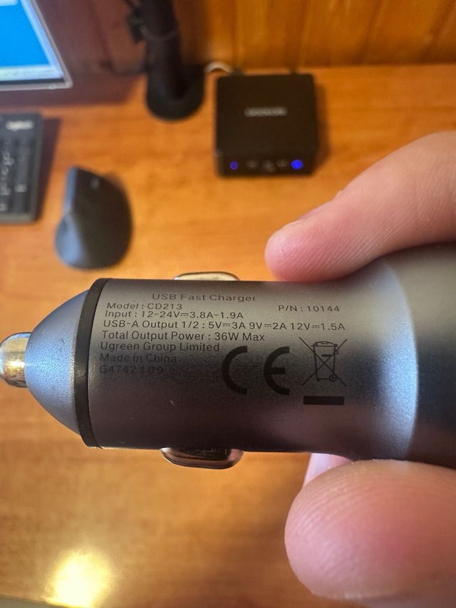 Cargador USB coche - 36W