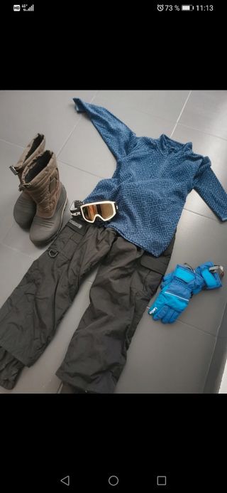 Conjunto Nieve Niño/Adulto - Azul/Negro